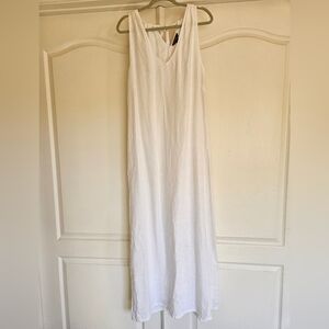 Tommy Bahama White Linen Sleeveless Dress Tie Neck Size L